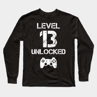 Level 13 Unlocked T-Shirt - 13th Birthday Gift Long Sleeve T-Shirt